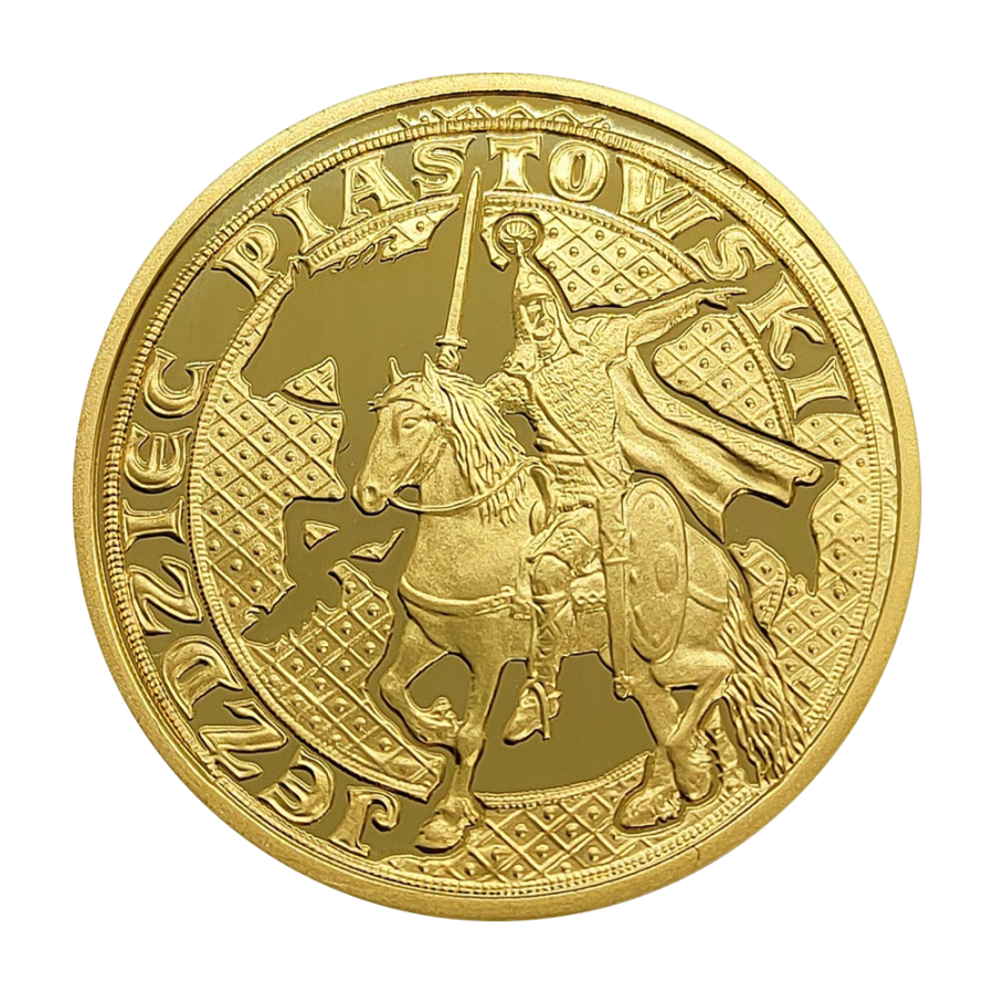 gold coin 200 PLN history of Polish cavalry Piast cavalryman 2006 reverse