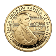 gold coin 200 PLN 125th anniversary of Karol Szymanowski's birth 1882-1937-2007 reverse