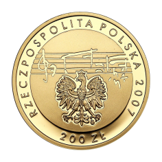 gold coin 200 PLN 125th anniversary of Karol Szymanowski's birth 1882-1937-2007 reverse 2