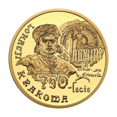 gold coin 200 PLN 750th anniversary of the founding of Krakow 2007 reverse