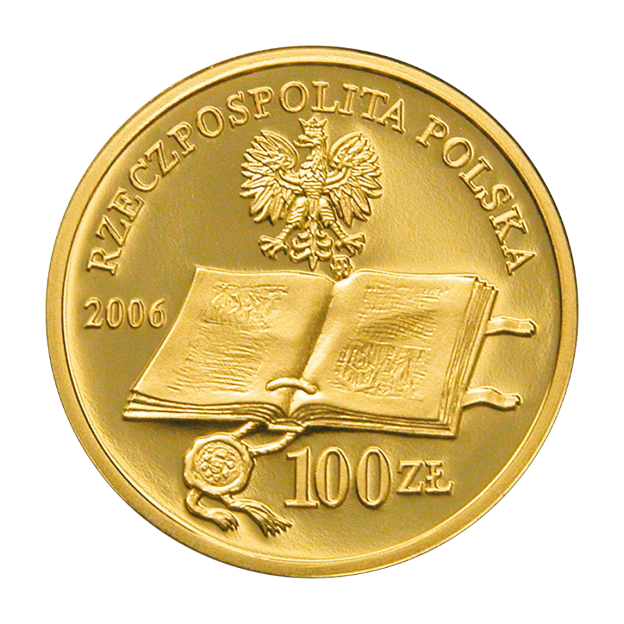 100-zloty-gold-coin-500th-anniversary-of-the-Issuance-of-the-Statute-of-Lask-obverse