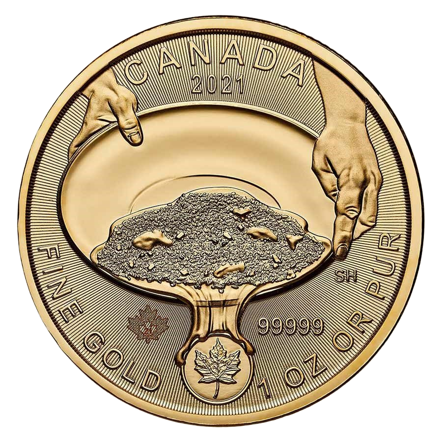 Gold Coin - Klondike Gold Rush - 1 Ounce - Reverse