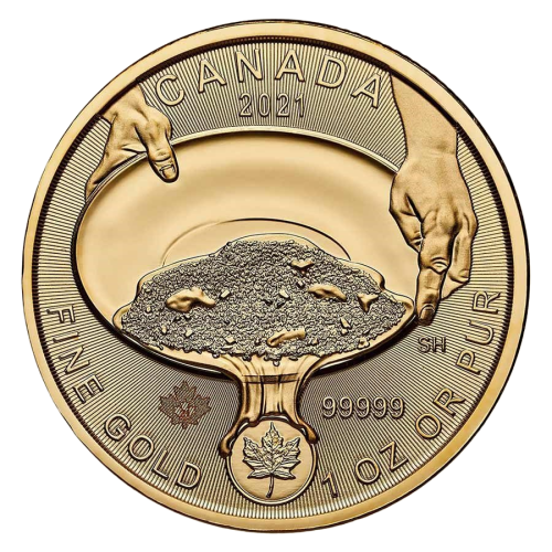 Gold Coin - Klondike Gold Rush - 1 Ounce - Reverse