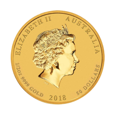 2018 Year of the Dog 12-ounce gold coin – reverse 2