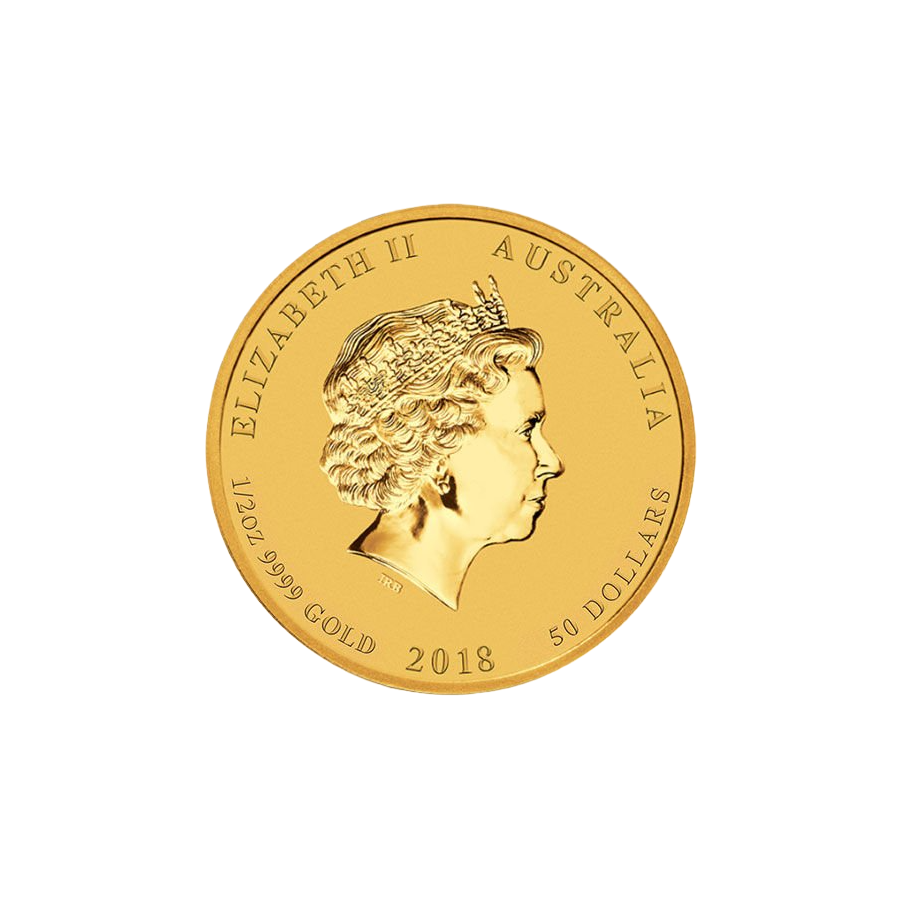 2018 Year of the Dog 12-ounce gold coin – obverse