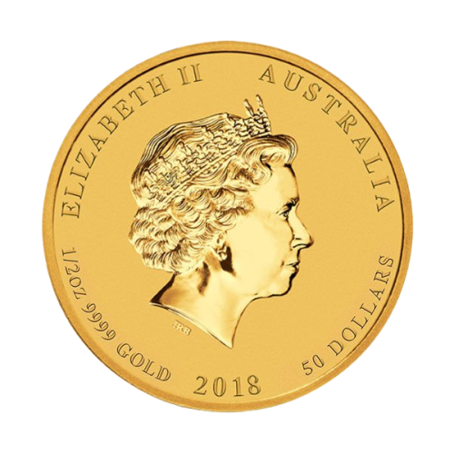 2018 Year of the Dog 12-ounce gold coin – obverse