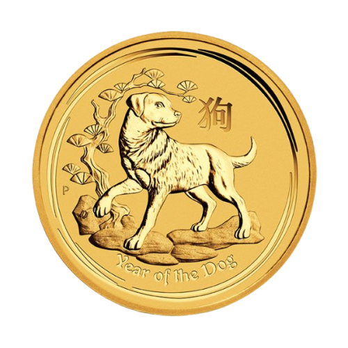2018 Year of the Dog 12-ounce gold coin – reverse side