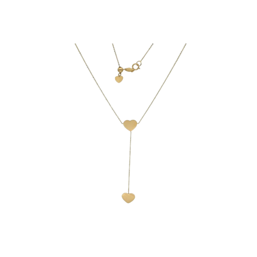 celebrity necklace, gold, 44 cm, hearts