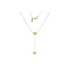 celebrity necklace, gold, 44 cm, hearts