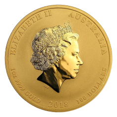 2018 Year of the Dog Gold Coin, 1 Ounce, Reverse 2