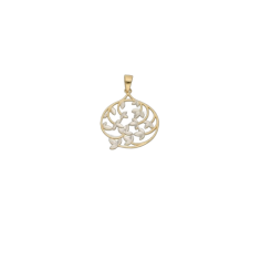 gold pendant with branches in a circle