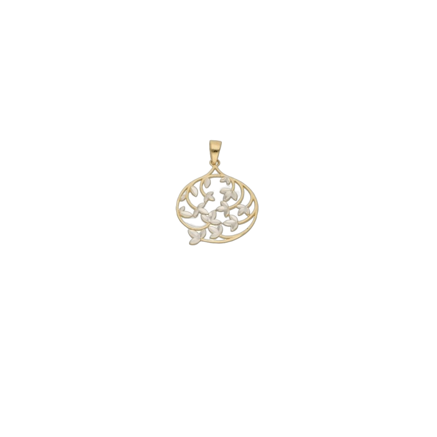 gold pendant with branches in a circle