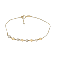 gold bracelet, 19 cm, hearts