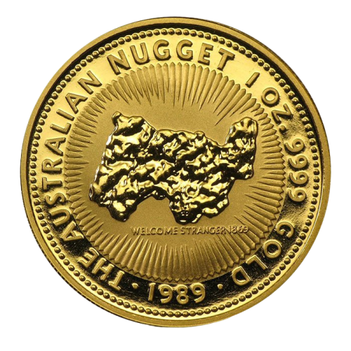 gold coin nugget from Perth 1 ounce reverse