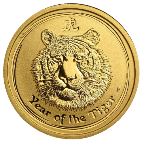 2010 Year of the Tiger Gold Coin, 14 ounces, reverse side