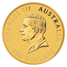 gold coin Australian kangaroo 1 ounce current year reverse 2