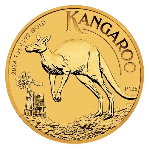 gold coin Australian kangaroo 1 ounce current year reverse