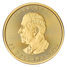 gold coin Canadian maple leaf 1 ounce current year reverse 2