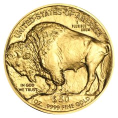 gold coin American bison 1 ounce current year obverse