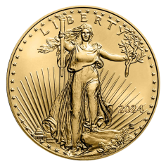 gold coin American Eagle 1 ounce current year obverse 2