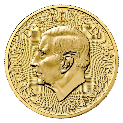 gold coin Britain 1 ounce current year obverse