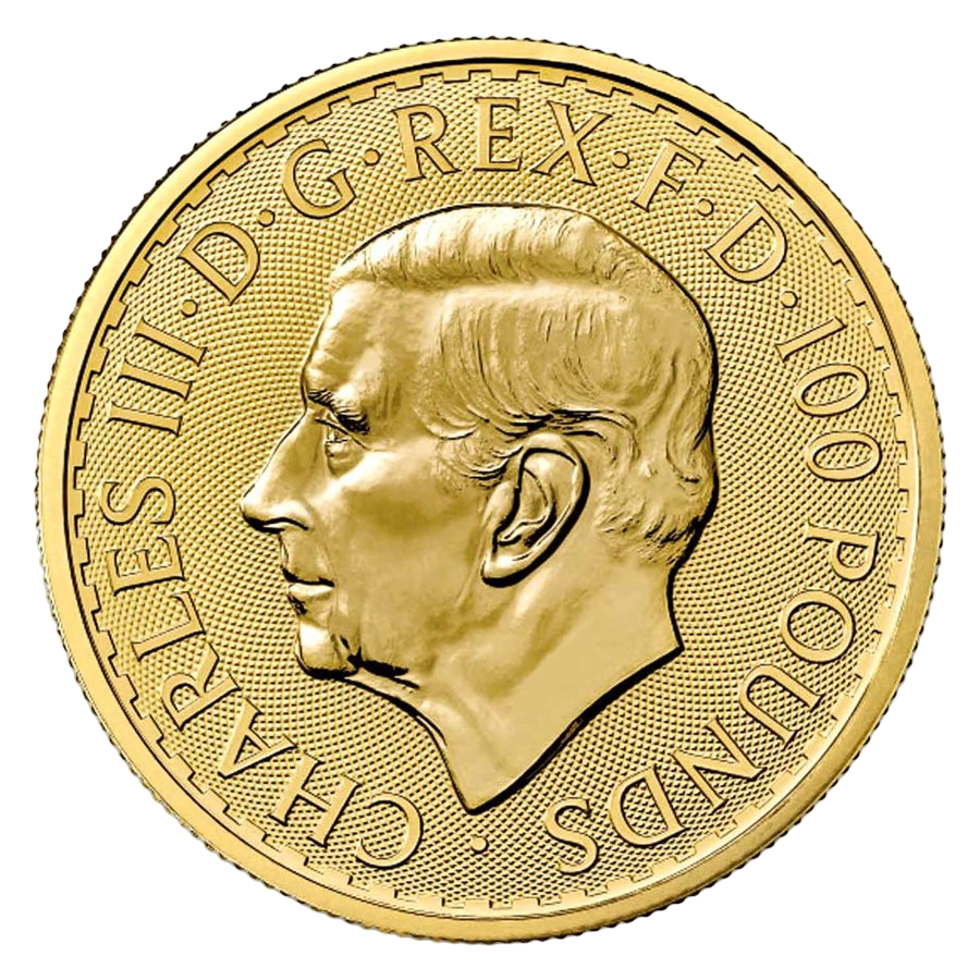 gold coin Britain 1 ounce current year obverse