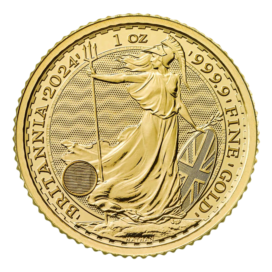 gold coin Britain 1 ounce current year reverse