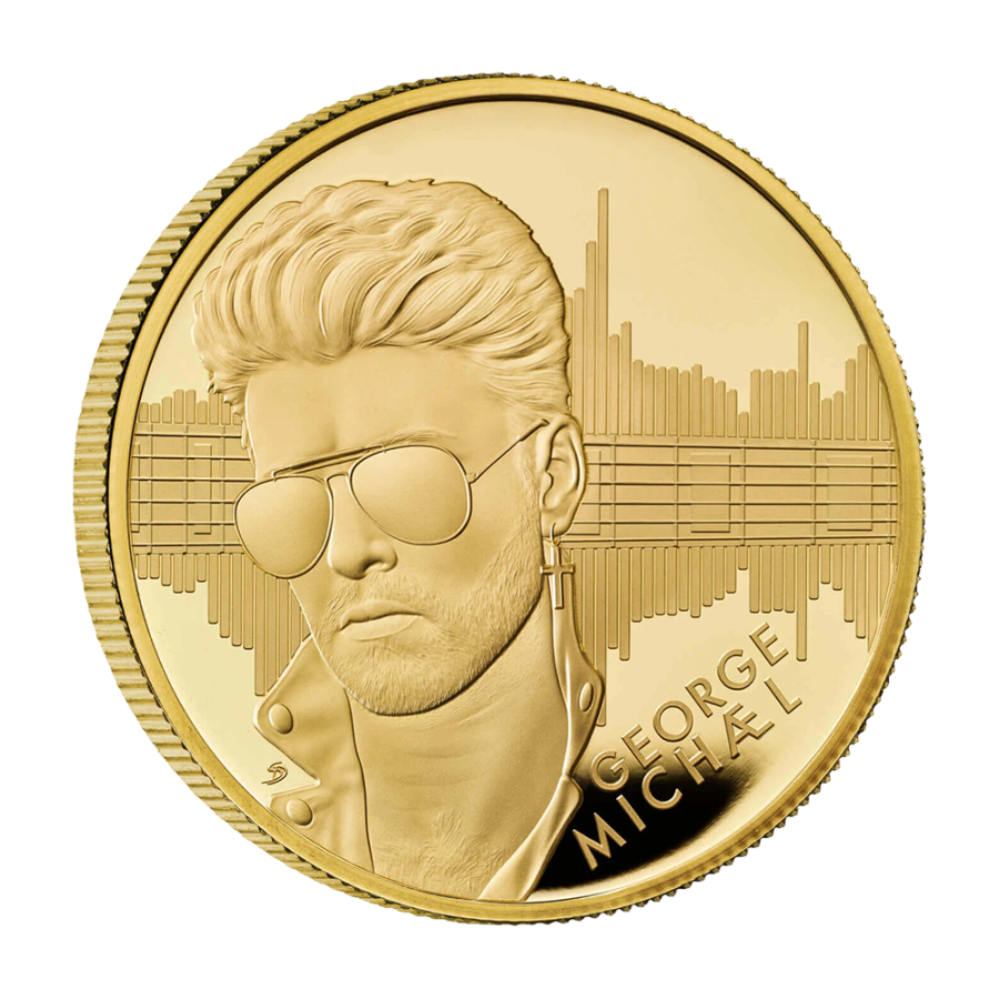 George Michael "Legend of Music" Gold Coin, 1 Ounce, Proof, Reverse