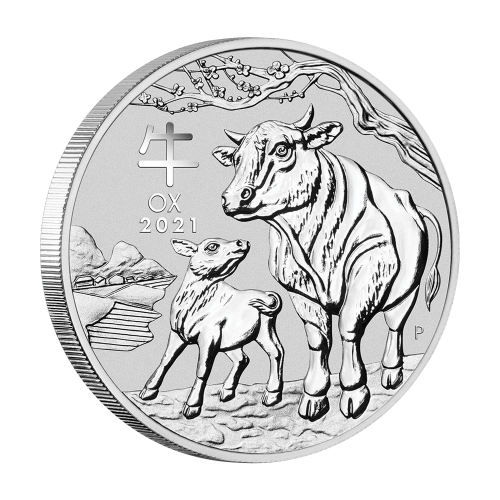 silver coin year of the ox 2021 1000 g 1 kg reverse