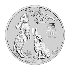 silver coin year of the rabbit 2023 1 ounce reverse