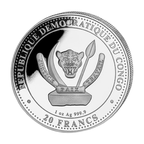 Silver Coin: Congo Prehistoric Life T-Rex 1 Ounce (Reverse)