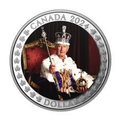 silver coin coronation of King Charles III 2024 reverse