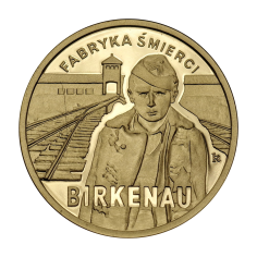 gold coin 100 zloty 65th anniversary of the liberation of Auschwitz-Birkenau 2010 reverse