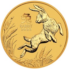 gold coin year of the rabbit 2023 1.4 ounces reverse