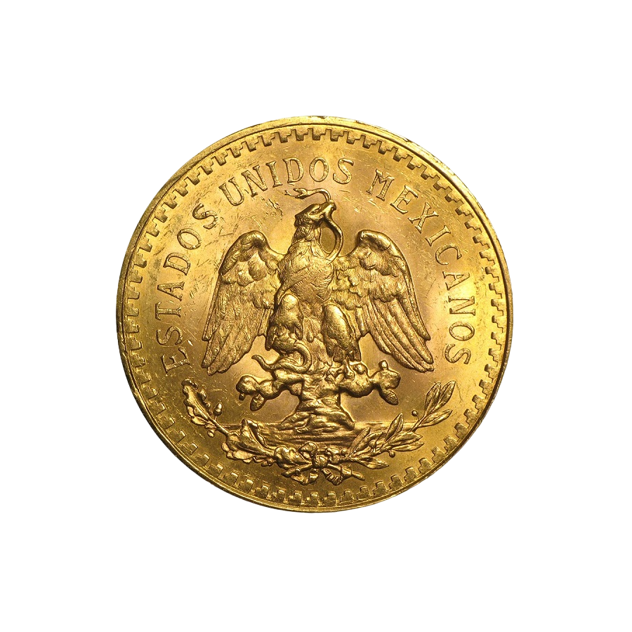 gold coin 50 pesos reverse