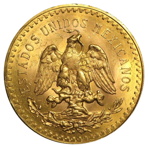gold coin 50 pesos reverse
