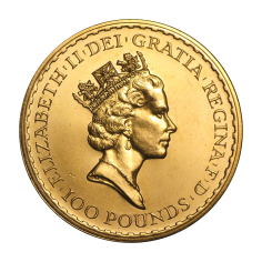 1-ounce Britannia gold coin, 916 fineness, reverse 2