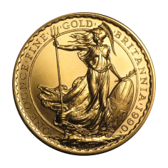 1-ounce Britannia gold coin, 916 fineness, reverse side