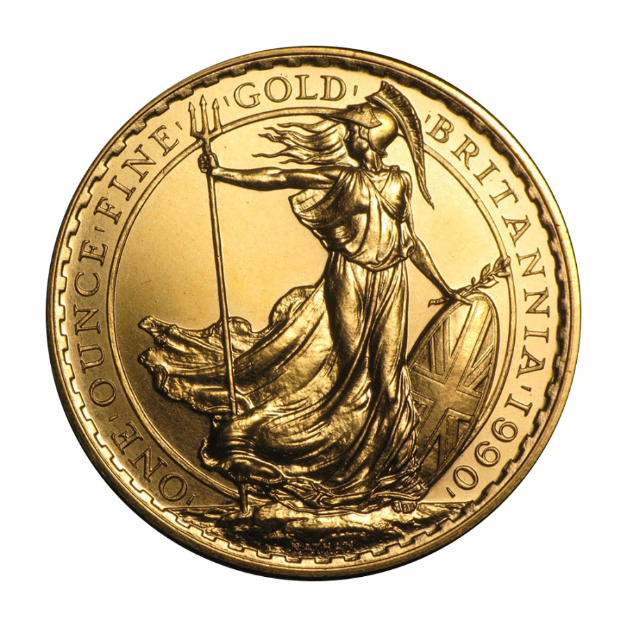 1-ounce Britannia gold coin, 916 fineness, reverse side