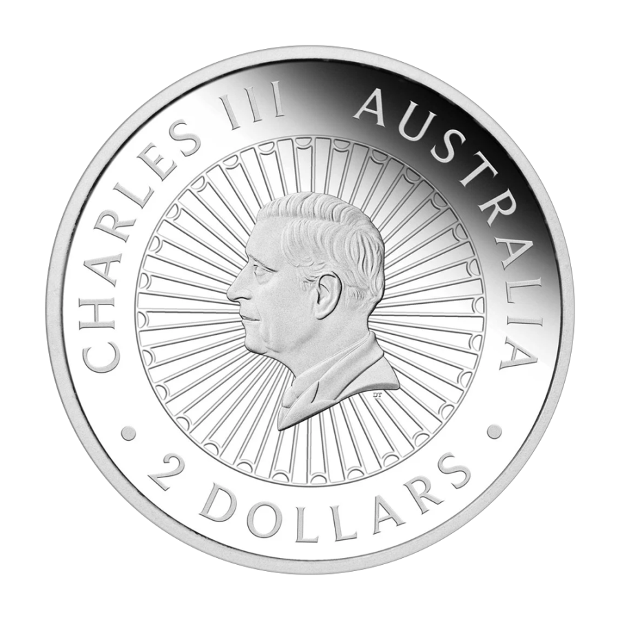 silver coin double dragon mother of pearl 2024 2 ounces obverse