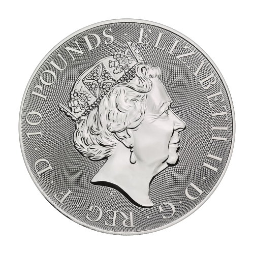 silver-coin-the-queen's-beasts-white-lion-10-ounces-obverse