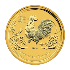 2017 Rooster Year Gold Coin, 1.10 oz, Reverse Side