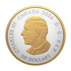 silver coin - heraldic landscape - birds of Canada - reverse 2