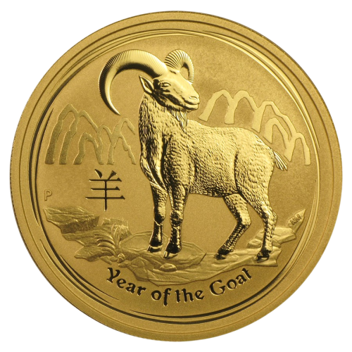 gold coin year of the goat 2015 1 ounce reverse