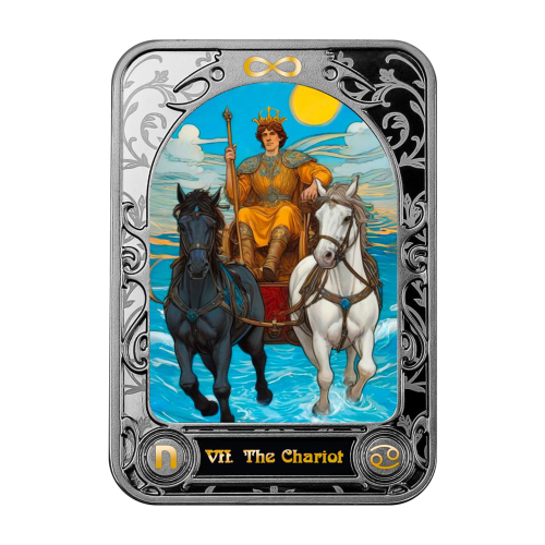 silver coin tarot chariot reverse