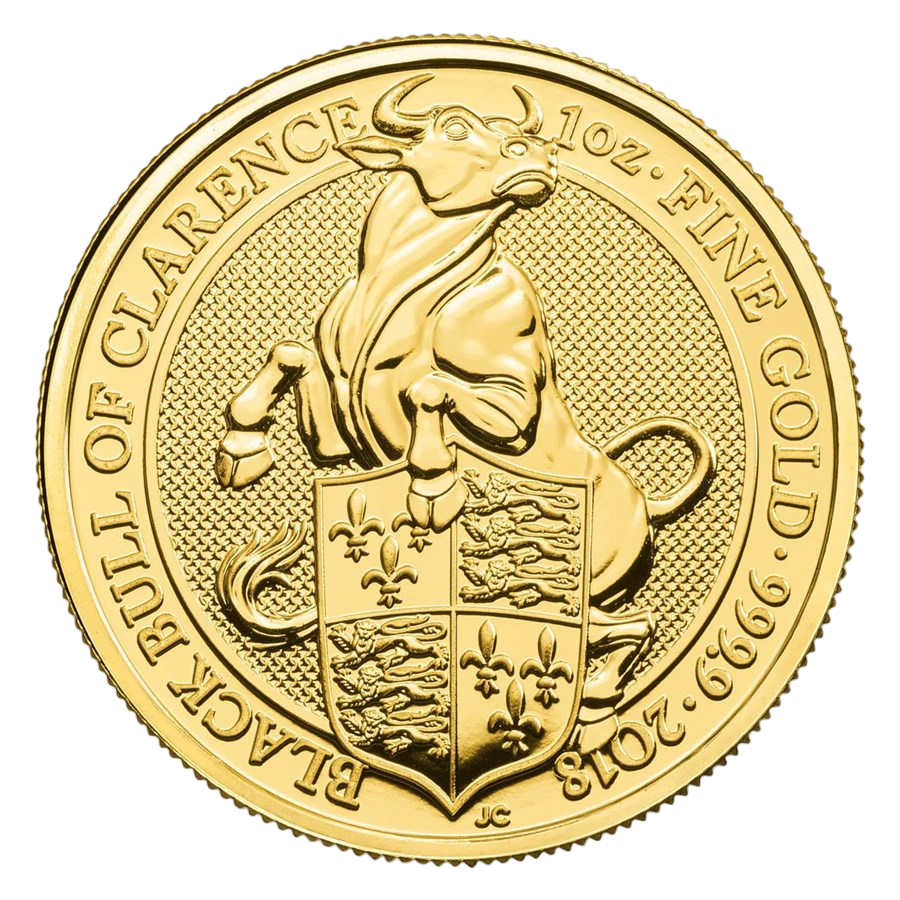 Gold Coin: The Queen's Beasts – Bull, 1 Ounce, Reverse