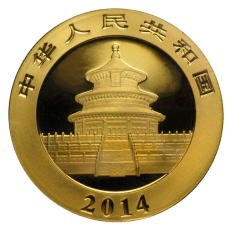 Chinese Panda Gold Coin, 1/10 oz, Reverse 2