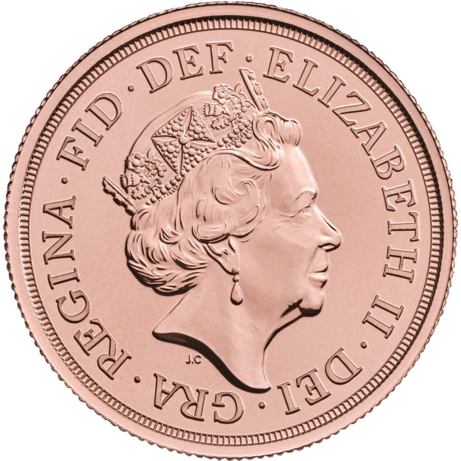 gold coin double sovereign obverse