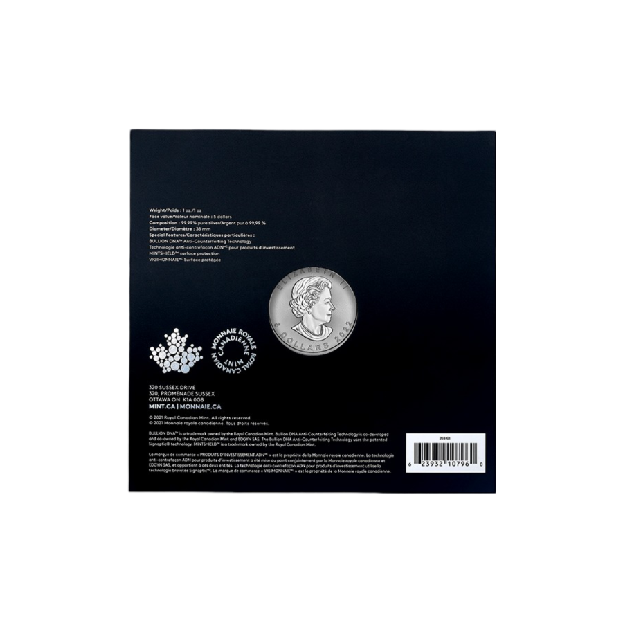 Silver Coin - Canadian Maple Leaf - Happy Birthday - 1 oz - 5