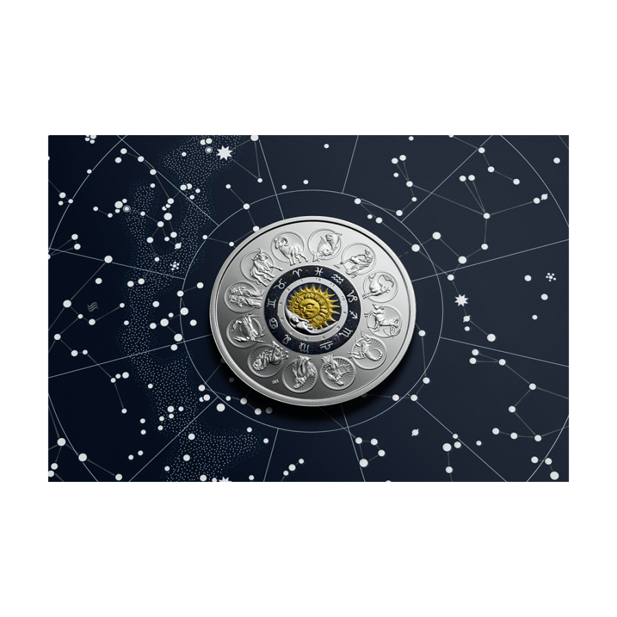 Silver Coin: Zodiac Signs 2024, 2 Ounces, Packaging (1)